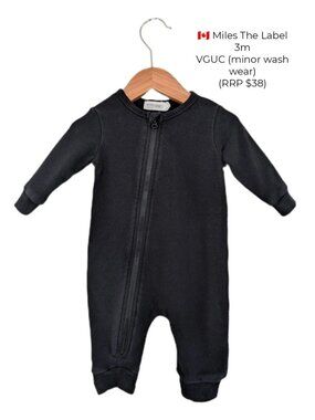 Miles The Label Black Playsuit  3m Baby Clothes